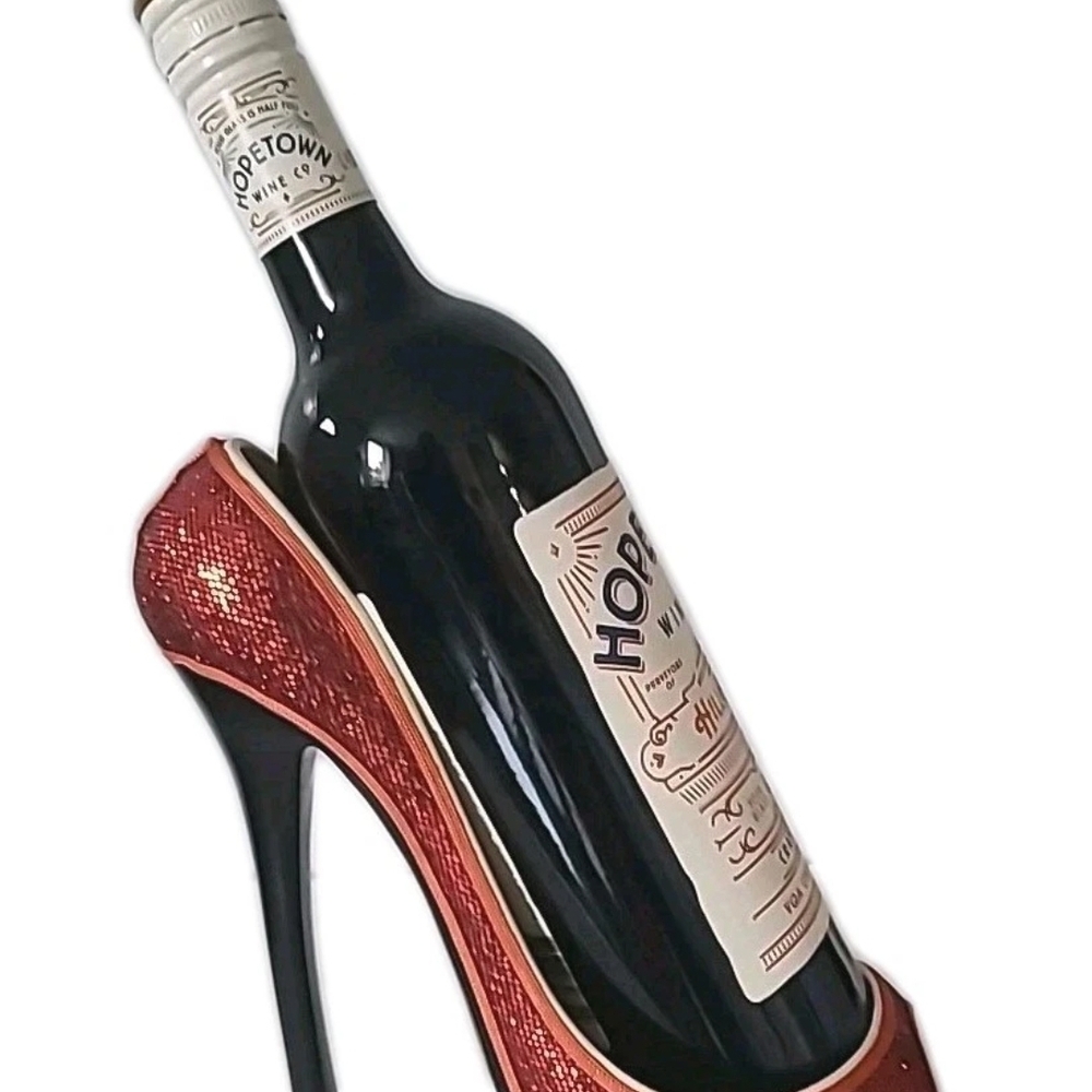 Chic Red High Heel Wine Holder